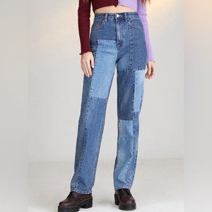 Women's Size 26 PacSun Eco 90's Boyfriend Patchwork Jean Medium Blue
